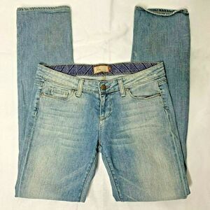 Paige Denim Jeans 28 Blue Heights Low Rise Skinny Leg 5 Pocket Distressed
